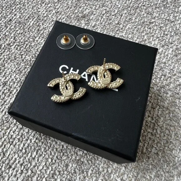 Chanel Crystal CC Earrings